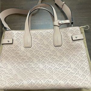 Burberry Perforated Medium Banner Tote Bag